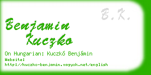 benjamin kuczko business card